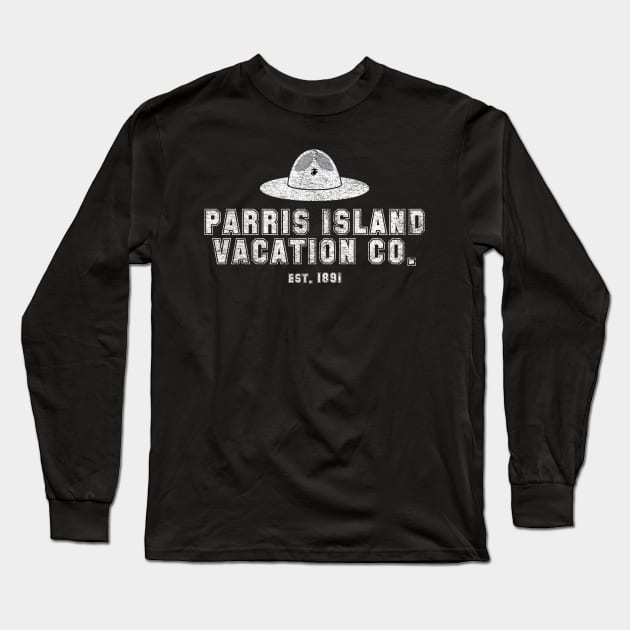 Parris Island Vacation Co. for Marines and Veterans Long Sleeve T-Shirt by roaneturnerstudios